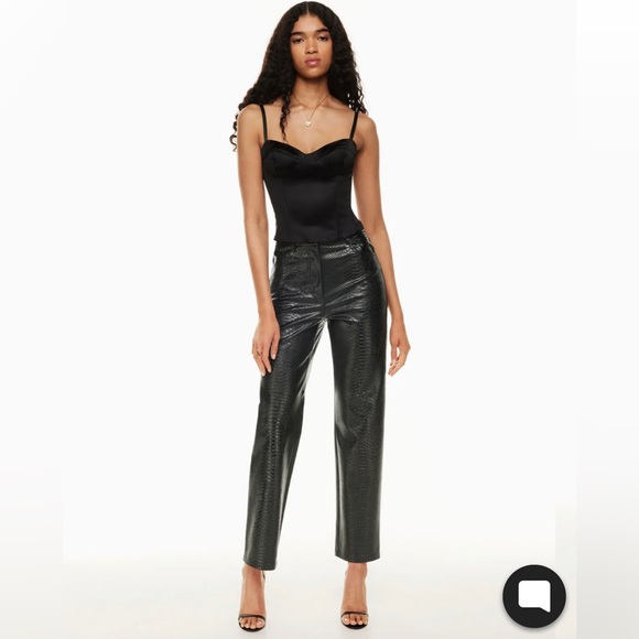 Aritzia Melina High Waisted Vegan Leather Python Pants Size 8 - Picture 1 of 5